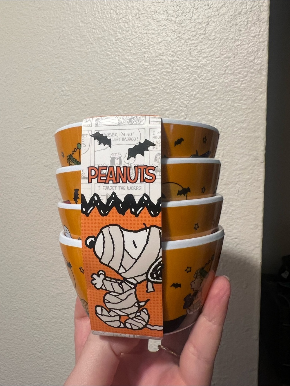 Peanuts Halloween Orange Snoopy Snack Bowls